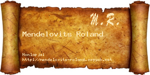 Mendelovits Roland névjegykártya